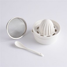 레몬즙짜기 오렌지 착즙기 스퀴저 레몬 세라믹 수동 도자기, 4피스 세트, 1개