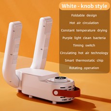 타이머 신발 건조기 조절 가능한 빠른 건조 탈취 접이식 가정용 워머 히터, EU, White 1