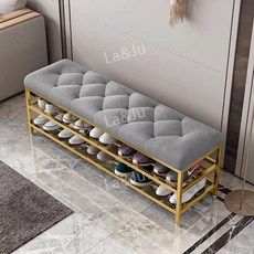 북유럽 현관스툴 신발장의자 벤치슈즈스툴 의자, 80x25x46 (기본 그레이 쿠션