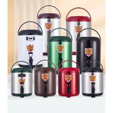 보온병 업소용 스테인레스 가정용 버블티통 대용량, 1개, 8. 그린10L
