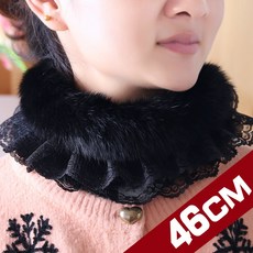 쁘띠스카프 가을겨울용 토끼털 스카프 여성 겨울 패션 레이스 밍크 넥워머 두꺼운 보온 목보호