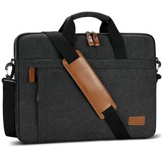 ESTARER 노트북 가방 15.6인치 남성용 케이스 방수 캔버스 컴퓨터 Hp/Lenovo/Acer/Dell/Asus/MacBook에 적합 다크 그레이, 15-15.6 Inch_다크 그레이, 다크 그레이 캔버스, 1개