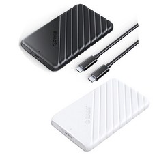 오리코 25PW1C-C3 C타입 SATA HDD SSD 2.5형 외장하드케이스 4색상 Type-C 고강도ABS소재+내부 스펀지, 화이트, 1개