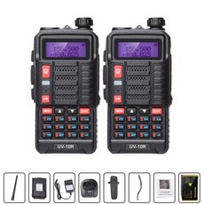 Baofeng UV 10R 전문 워키토키 고출력 듀얼 밴드 양방향 CB 햄 라디오 HF 트랜시버 2 개 신제품, 04 BRITISH, 10 Black-Standard