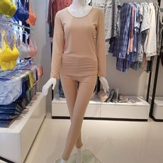 [현대백화점]비비안(LG9123S SBR)웜 텐셀 기본 무지 여성 9부 내의세트
