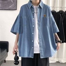 남자여름청셔츠셋업