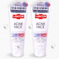 랩신 아크네 페이스 클렌징 폼 & 팩 여드름 케어 트러블 진정 2개, 1세트