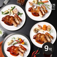 푸라닭 닭다리살 스테이크 130g 4종 9팩, 혼합 9팩(블랙3/파불로2/매콤2/갈릭2), 9개