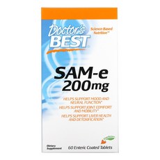 닥터스베스트 SAM-e 200mg 글루텐 프리 비건 타블렛, 60정, 4개