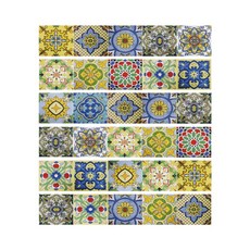 6pcs 혼합 꽃 타일 바닥 계단 스티커 주방 장식 방수 벽화 데칼 예술 벽지