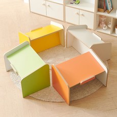 라피 공부상 어린이 밥상 유아 좌식 책상 테이블, 크림화이트