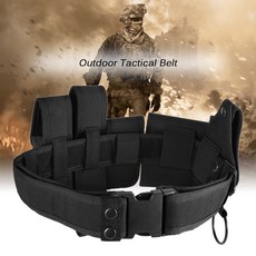 야외 전술 벨트 다기능 보안 벨트 야외 전술 군사 보안 벨트 허리 지원 파우치 Holsters|복대|, 단일, 1개, Khaki  6pcs kit