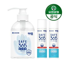 유한양행 [본사직영] 해피홈 SAFE365 손소독제 겔타입 500mL+ 에어로솔 150mL x 2개 손세정제, 1세트