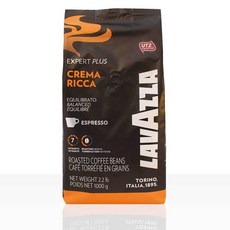 식품 커피 에스프레소 원두 분말 크레마 아라비카 Lavazza Expert Plus Crema Ricca Espresso - 6 x 1kg ganze Kaffee-Bohne, 단일옵션