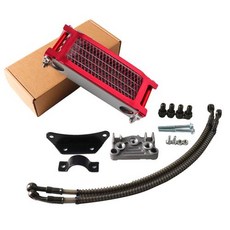 오일 쿨러 오토바이 키트 엔진 냉각 범용 50 110 125 140cc Motocross Dirt Pit Bike ATV Enduro Parts, 22)Red 125cc 140cc L
