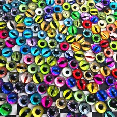 랜덤 눈동자 혼합 눈알 인형 유리 강아지 고양이 패턴 캐릭터 눈, 20mm 혼입 10개, 1개