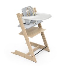 스토케 트립트랩 하이체어 의자 Tripp Trapp High Chair from Stokke, High Chair+Cushion+Tray, Natural Oak with Nordic Blue