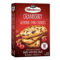 4.4 Ounce (Pack of 1) Cranberry Nonni's THINaddictives Almond Thin Cookies - Cranberry Almond Bisc, 1개