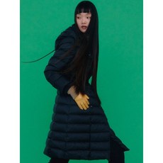 빈폴레이디스 [GREEN BEANPOLE] 블랙 후드 롱 덕 다운 패딩 (BF0938N405)