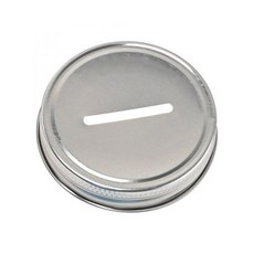 코인 슬롯 8 개 돼지 저금통 뚜껑 스테인레스 스틸 금속 캡 커버 70mm 메이슨 항아리 보관 볼 통조림 슬롯형 삽입, Sliver 8pcs, 01 Sliver 8pcs, 1개