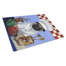 Caroline's Treasures PPP3155LCB Pug Veggie Chef Glass Cutting Board Large Decorative Tempered Glass, 1개