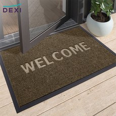 DEXI 1개 바닥 출입구 발판 매트 웰컴 현관 미끄럼방지 발매트 그레이 도어매트, Brown