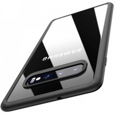 TOZO for Samsung 갤럭시 S10 케이스 하이브리드 소프트 그립 매트 피니시 삼성 갤럭시 S10용 클리어 백 패널 커버 [블랙 엣지, 단일옵션