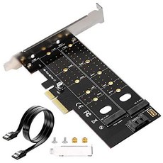 [해외직구]Dual M.2 PCIe Adapter Electop NGFF PCI-e 3.0 x 4 to SATA or PCIE NVMe SSD Expansion Card, 상세 설명 참조0, 1개