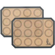 논스틱 실리콘 베이킹 매트 쿼터 시트 마카롱 - 8.2"x11.6" 피자/쿠키 및 빵 만들기용 토스터 오븐 라이너 2개 세트 레드 바이 포크시 슈퍼 키친(레드), Gray, 1개