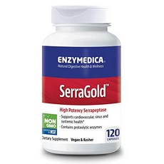 Enzymedica SerraGold High-Potency Serrapeptase Enzyme Supplement Supports Respiratory Heart & I, 1개, 120정