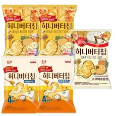 해태 허니버터칩 콰트로치즈맛 55g 2개 오리지널 60g 2개 프로마쥬블랑 60g 1개 (총5개), 1세트, 295g