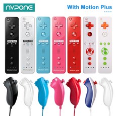 닌텐도 Wii 게임용 Nunchuck 컨트롤러 모션 플러스 리모컨 게임 패드 2 세트, 1개, 4.Pink- 1 Set