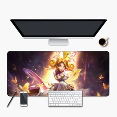 롤 RP상점 굿즈 조이 게이밍 마우스 장패드, 700x300mm + 3mm개, 별의 수호자 지존니콤 2