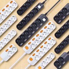 국산 안전 접지 멀티탭 가정용 일반 절전 개별 2구 3구 4구 5구 6구 1M 1.5M 2M 2.5M 4M 4.5M 과부하차단 통합스위치 사무용 전기 멀티 콘센트, 1개, 절전/4구/화이트