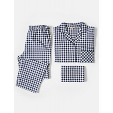 빈폴레이디스 [GREEN BEANPOLE] 네이비 깅엄 체크 파자마 상하의 SET (BF0864N80R)