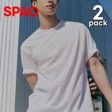 [한정판매] 스파오 쿨코튼 남녀공용 루즈핏 여름 반팔 티셔츠 2pack