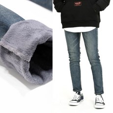 허벅스 남자 겨울 스판 기모 본딩 밍크 융털 남성 청바지 진청바지 S-3XL 남성용 바지 데님 팬츠 빅사이즈