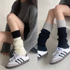 FANSDA 보온 롱 발토시 레그워머, 블랙+화이트레그워머, 1개