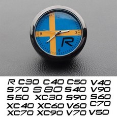 장식 자동차 송풍구시계 시계 인테리어 수정 전자 쿼츠 볼보 V70 XC60 S60 V60 V40 XC90, For White R, 1개