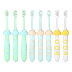 Heasy 아동용 칫솔 8팩 아동용 칫솔 구름 기하학적 디자인 칫솔 유아 부드러운 칫솔모 아동용 칫솔 2-12 멀티컬러, Heasy 아동용 칫솔, 8팩 아동용 칫솔 구름 기하학, 8개