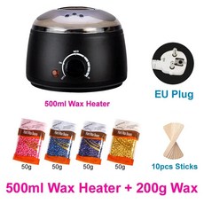 히터 제모 왁싱 키트 워머 얼굴 눈썹 겨드랑이 비키니용 하드 콩, 3.SD-B-EU-500ml-200g, 1개