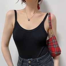 캐미솔티 캐미솔런닝 캐미솔나시 런닝캐미솔 INS 솔리드 무지 등트임 점프슈트 베이스 타입 U라인 미등기 스판 슬림핏