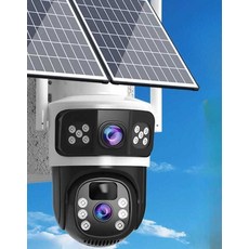 태양광cctv 실외 무선 듀얼 농막 시골 감시유심 농장, 1개, 32GB 3MP 망원(모니터링거리15-30m)