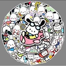 포차코 귀여운 스티커 DIY 케이스 캐리어 스티커 50매, 1세트