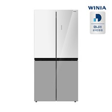 위니아 상냉장 하냉동 479L 컬러글래스 세미빌트인 4도어 양문형 냉장고 ERB48DWG, 단품없음