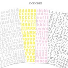 도도히 알파벳 스티커 다꾸스티커, 노랑핑크, 1개