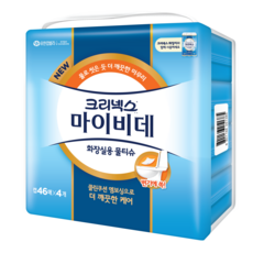 마이비데 화장실용 물티슈 비데티슈 캡형, 46매, 4팩