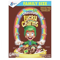 Lucky Charms 럭키참 초코 마시멜로우 통곡물 시리얼 19.5oz (552g) 2팩, 단일상품