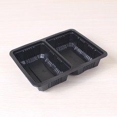 일회용포장 실링용기 JH 23185-2B (70호2칸) 블랙 125개 - 소분, 1개