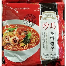 PEACOCK 피코크 초마짬뽕 라면 500g (125g X 4개입), 1개